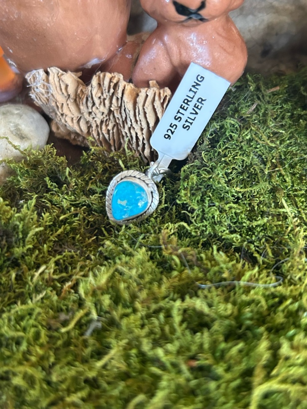925 Sterling bluebird turquoise charm